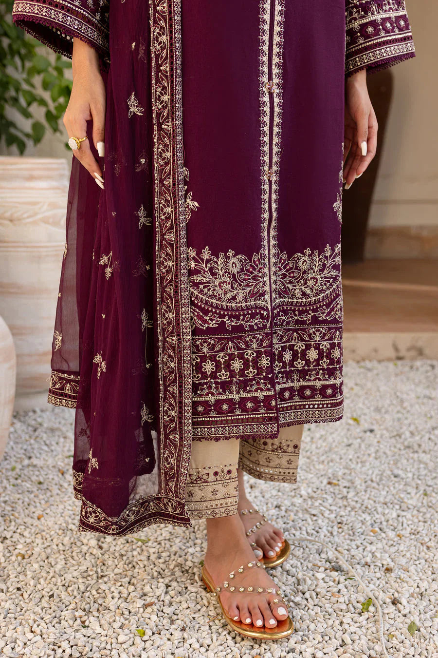 Honey Well 3Pc - Embroidered Dress