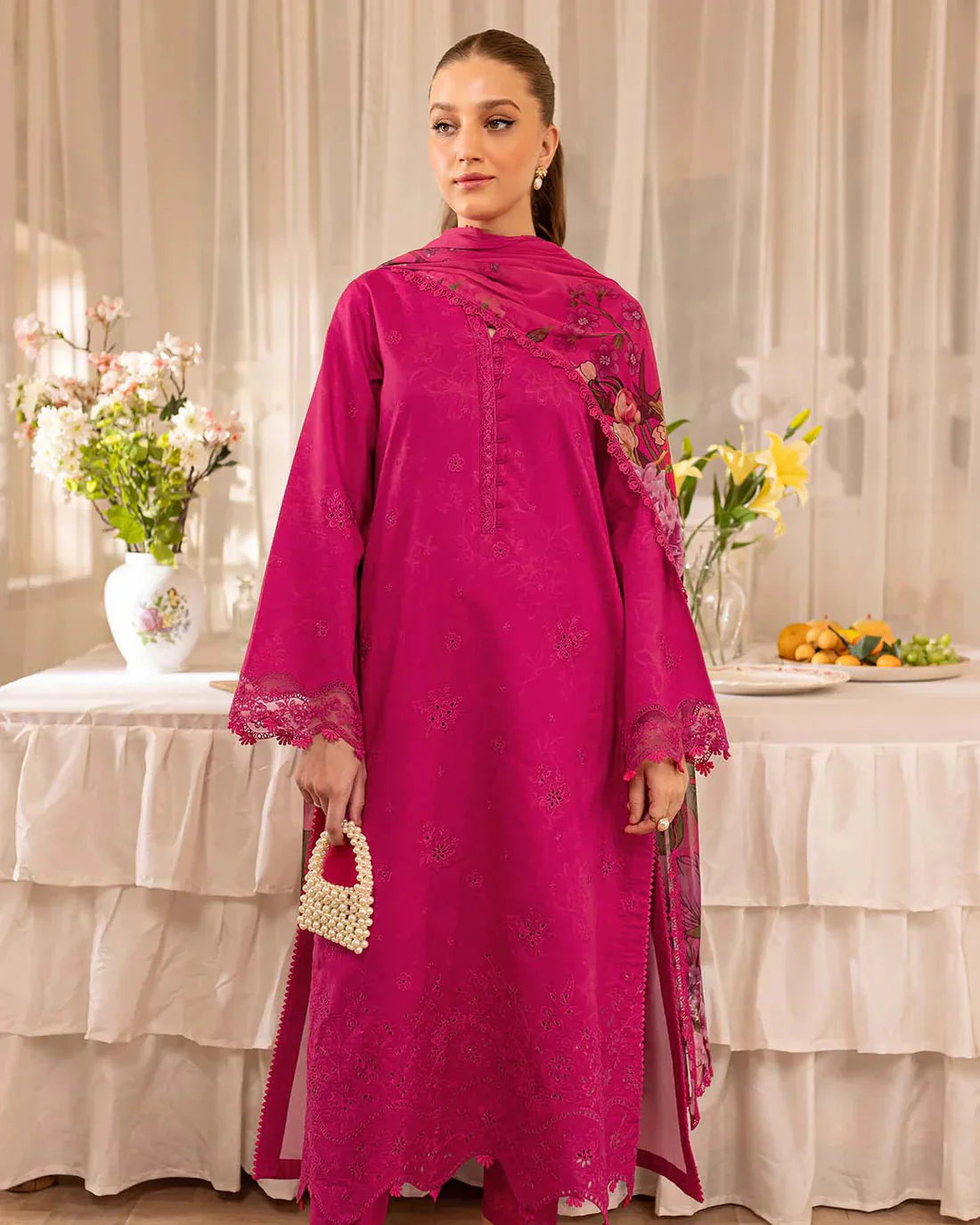 Best Selling - Aster 3Pc- Embroidered Dress