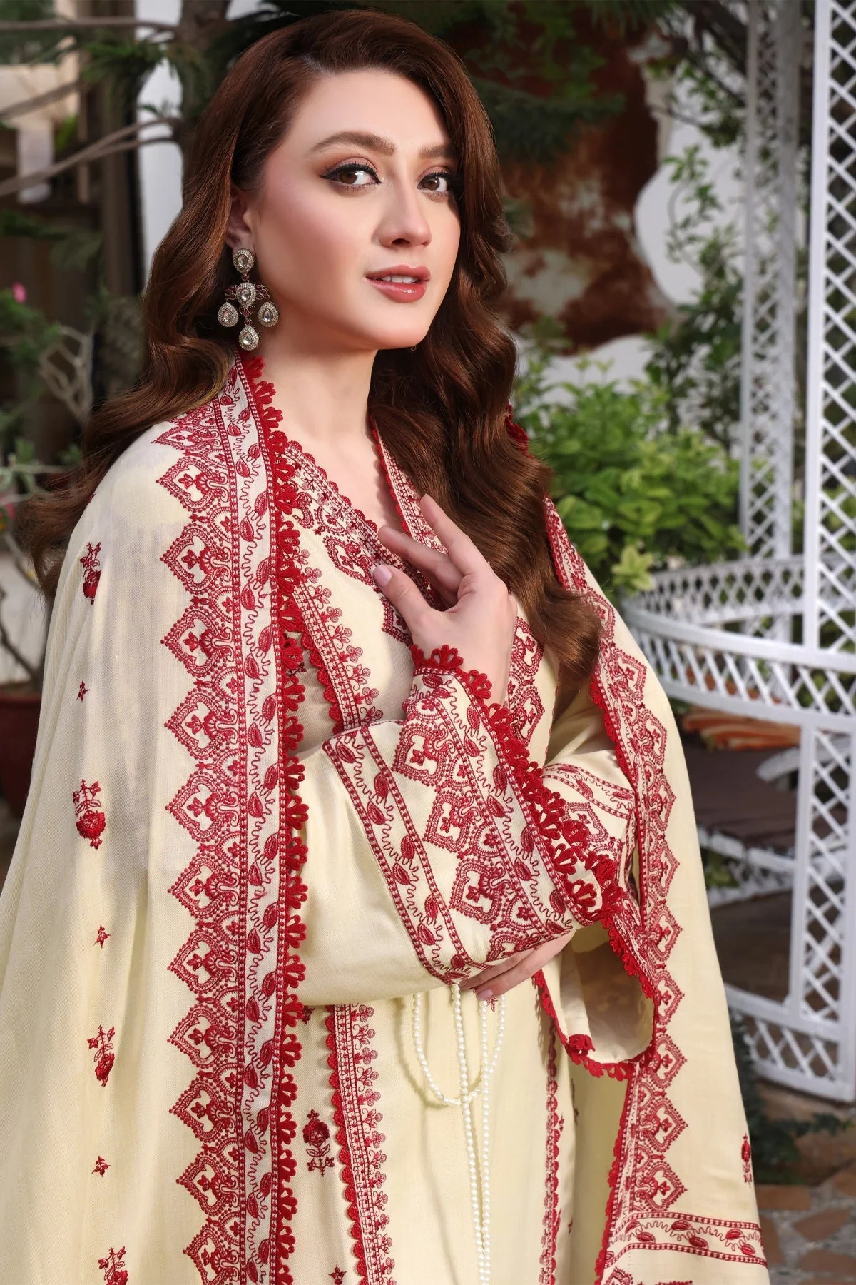 Safa 3Pc- Embroidered Dress