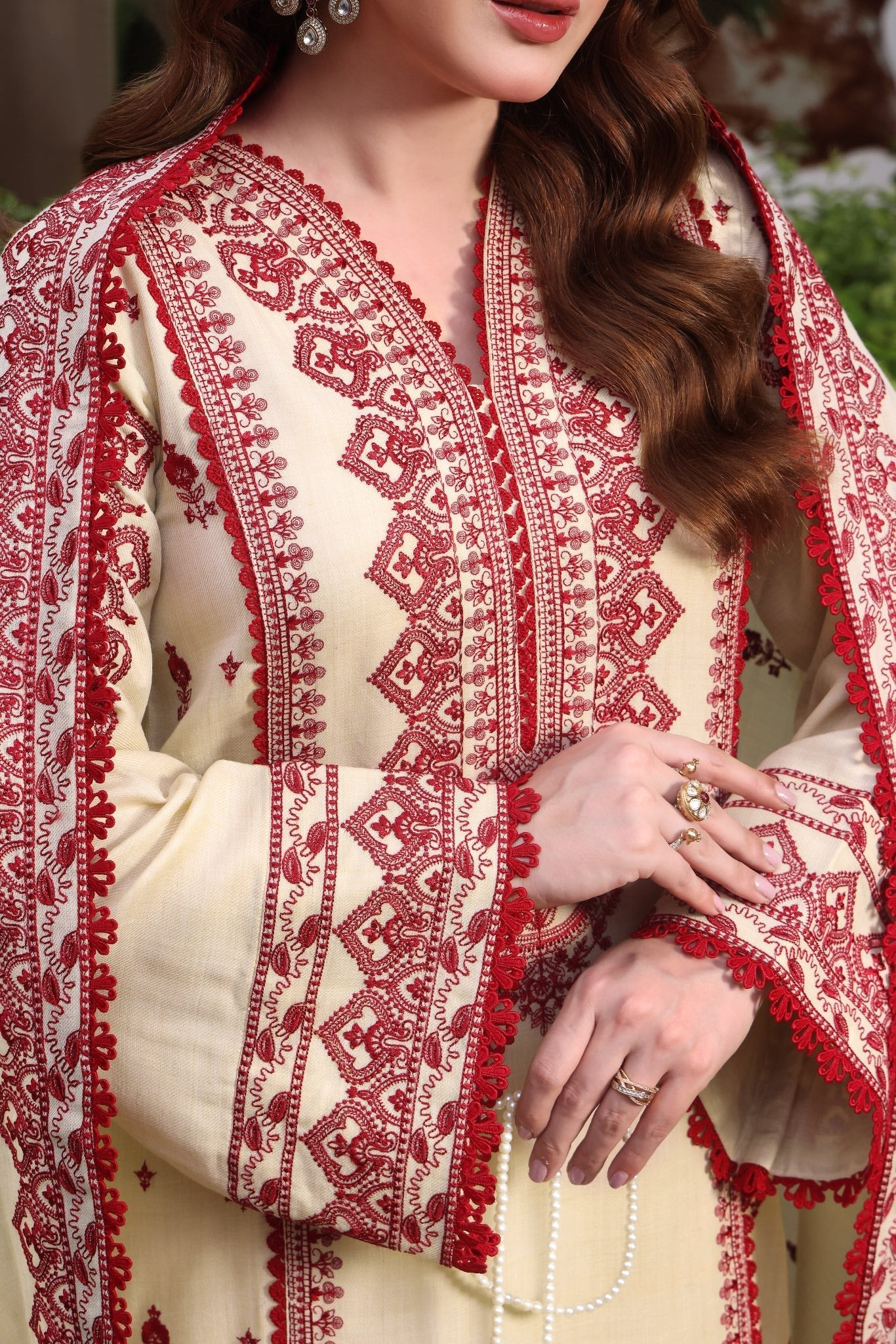 Safa 3Pc- Embroidered Dress