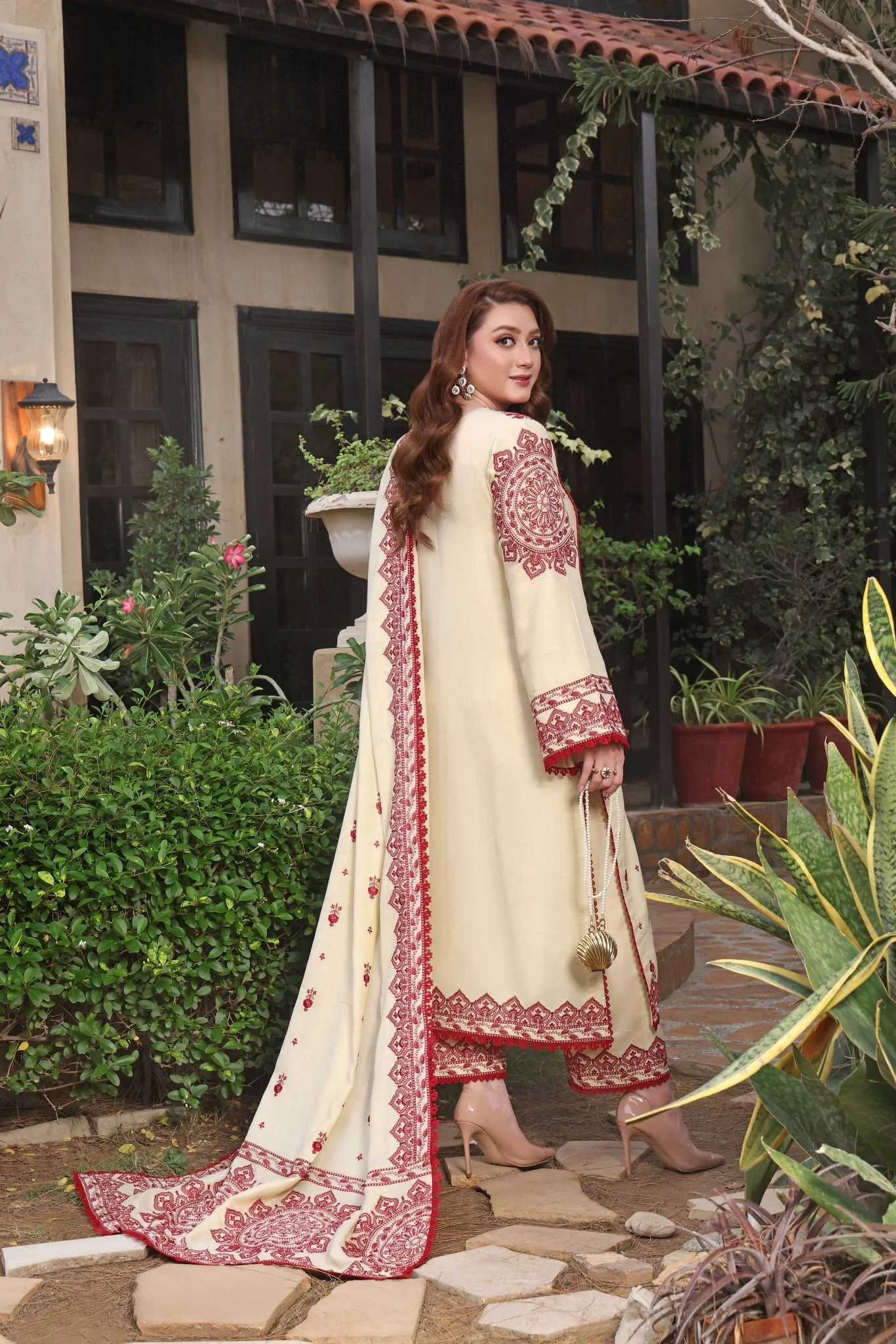 Safa 3Pc- Embroidered Dress