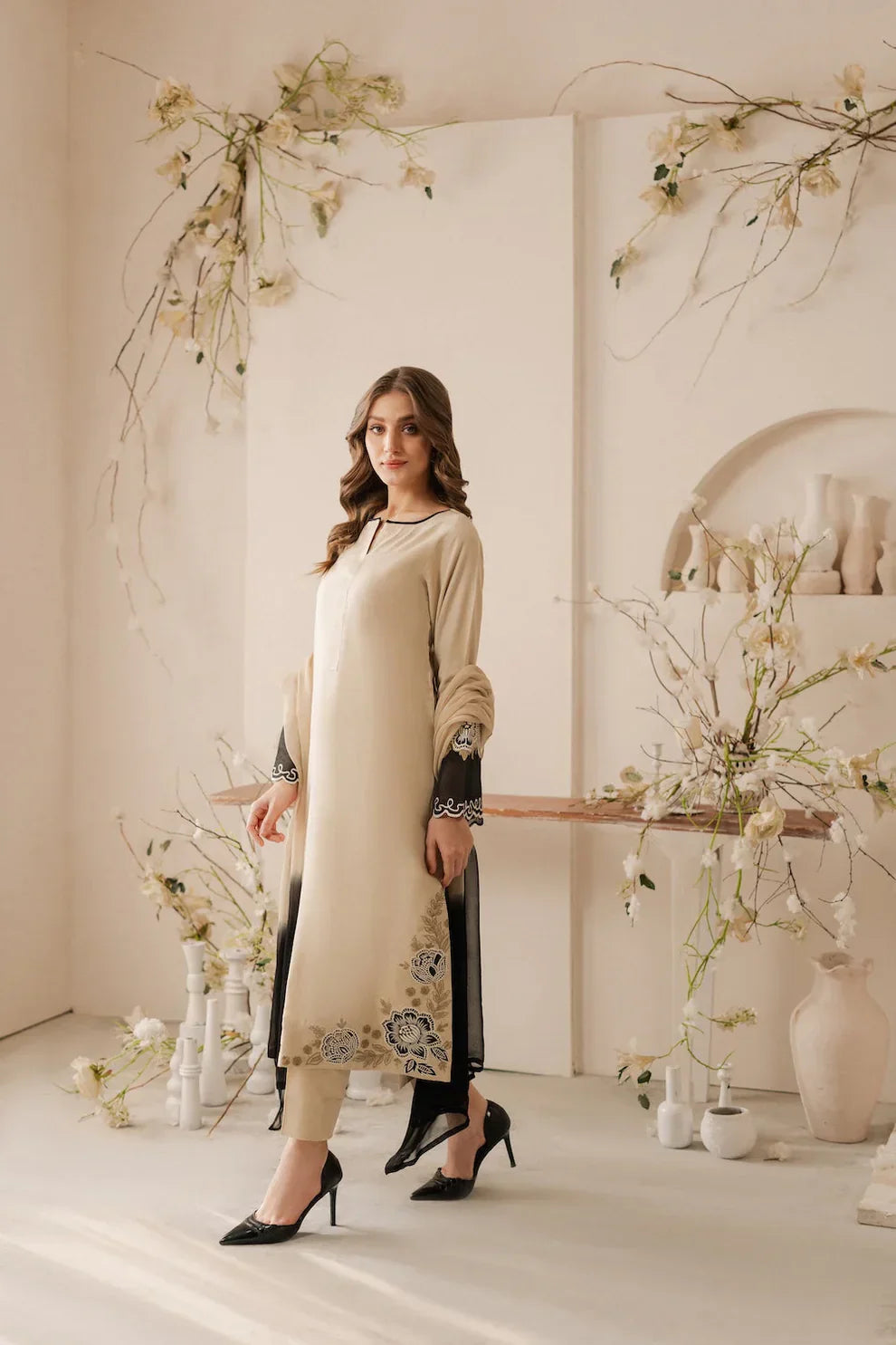 Best Selling - Ghazal - 3 PC Embroidered Suit