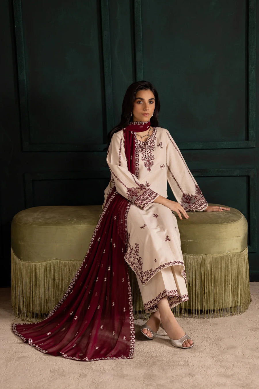 Lvory Rua 3Pc - Embroidered Dress