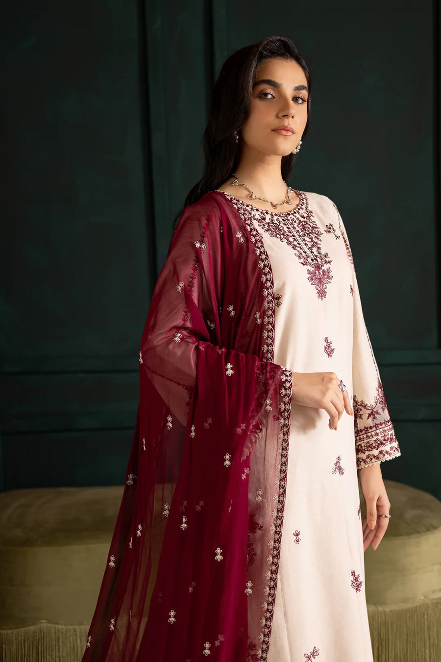 Lvory Rua 3Pc - Embroidered Dress