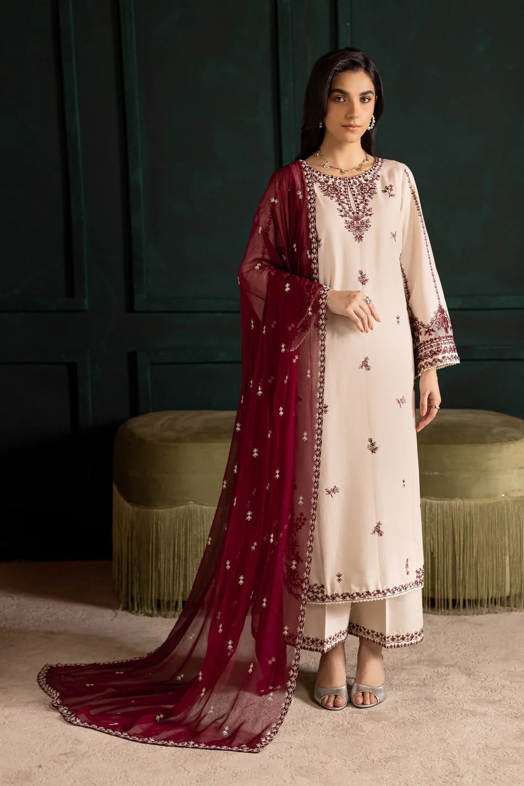 Lvory Rua 3Pc - Embroidered Dress