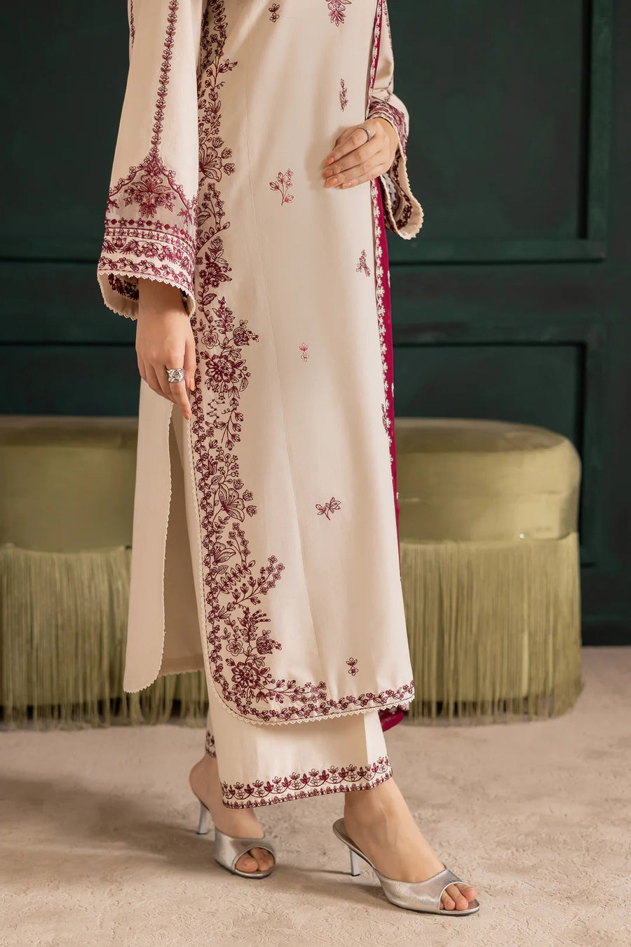 Lvory Rua 3Pc - Embroidered Dress