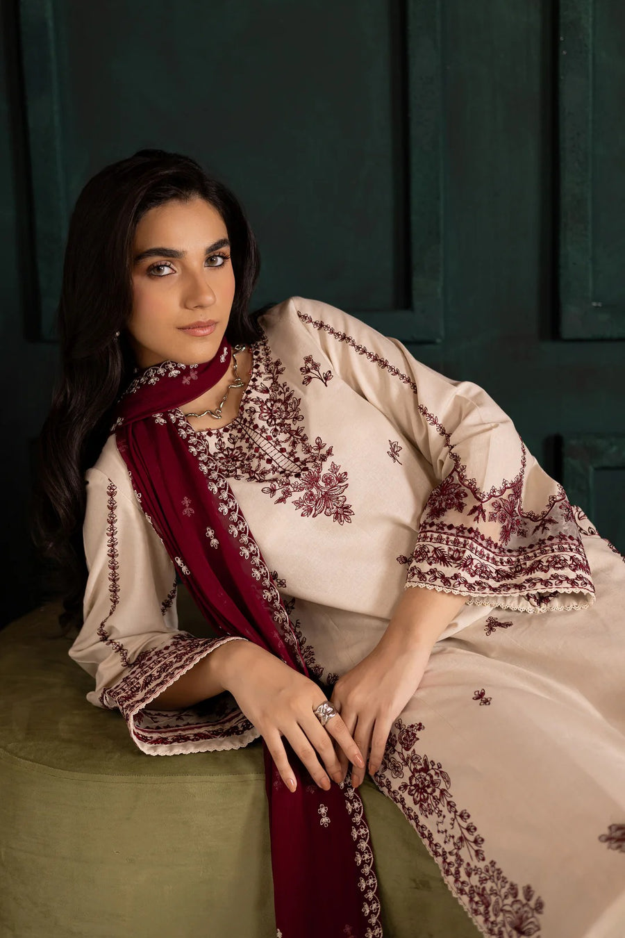 Lvory Rua 3Pc - Embroidered Dress